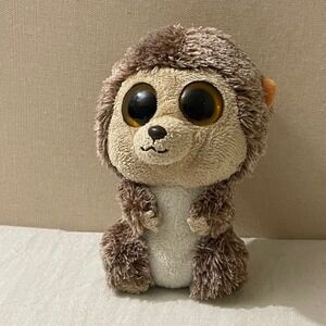 Ty Beanie Boos Hootie the Hedgehog 5 inch Brown Plush Glitter Eyes 2011 36017